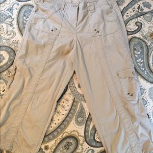 Khaki cargo Capri pants size 12